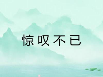惊叹不已 惊叹不已