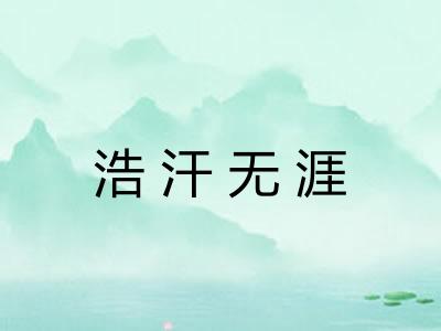 浩汗无涯 浩汗无涯