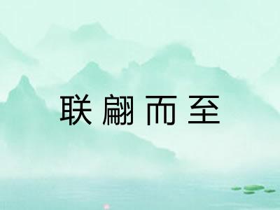 联翩而至 联翩而至