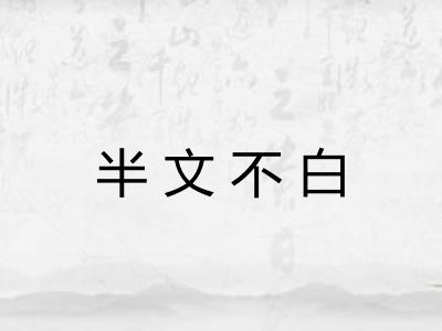 半文不白 半文不白
