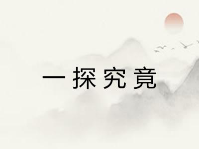 一探究竟 一探究竟