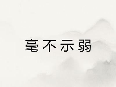 毫不示弱 毫不示弱