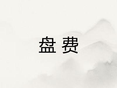 盘费 盘费