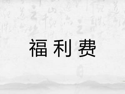 福利费 福利费