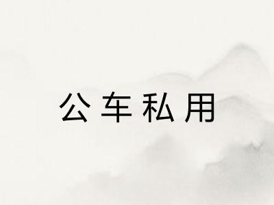 公车私用 公车私用