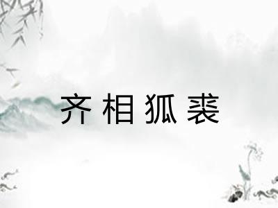 齐相狐裘 齐相狐裘