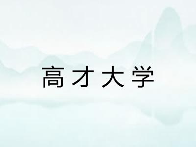 高才大学 高才大学