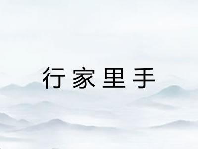 行家里手 行家里手