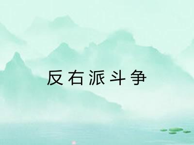 反右派斗争 反右派斗争