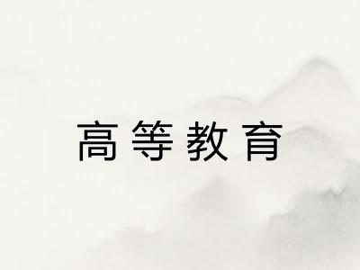 高等教育 高等教育