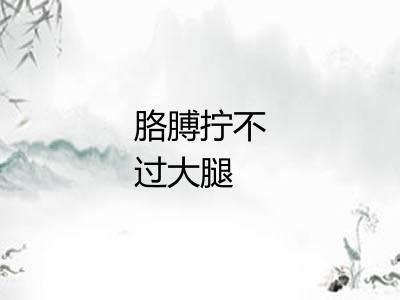 胳膊拧不过大腿 胳膊拧不过大腿