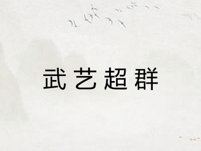 武艺超群 武艺超群