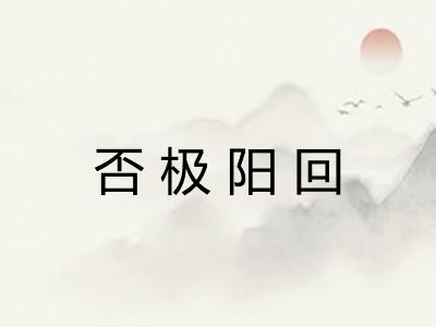 否极阳回 否极阳回