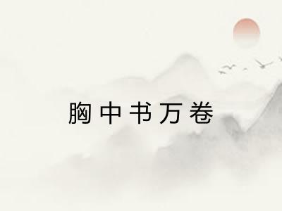 胸中书万卷 胸中书万卷
