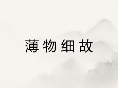 薄物细故 薄物细故