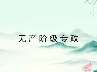 无产阶级专政 无产阶级专政