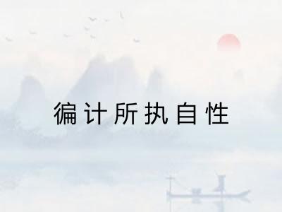 徧计所执自性 徧计所执自性