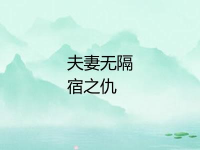 夫妻无隔宿之仇 夫妻无隔宿之仇