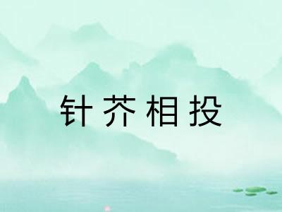 针芥相投 针芥相投