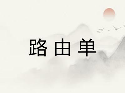 路由单 路由单