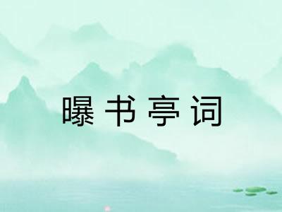 曝书亭词 曝书亭词