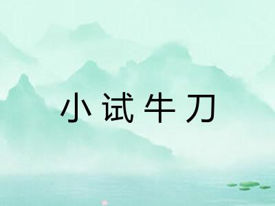小试牛刀