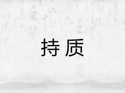 持质 持质