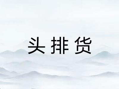 头排货 头排货