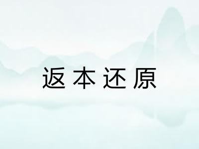 返本还原 返本还原