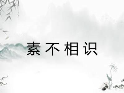 素不相识 素不相识