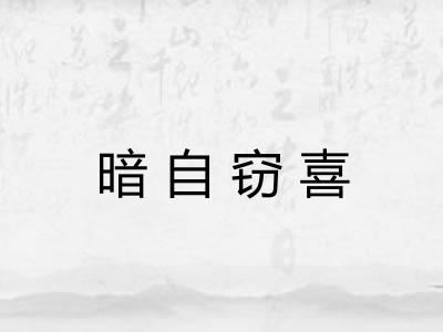 暗自窃喜 暗自窃喜