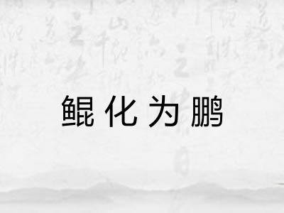 鲲化为鹏 鲲化为鹏