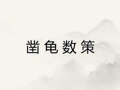 凿龟数策 凿龟数策