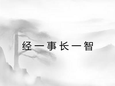 经一事长一智 经一事长一智