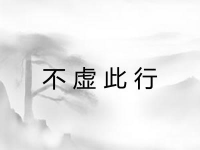 不虚此行 不虚此行