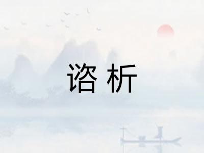 谘析