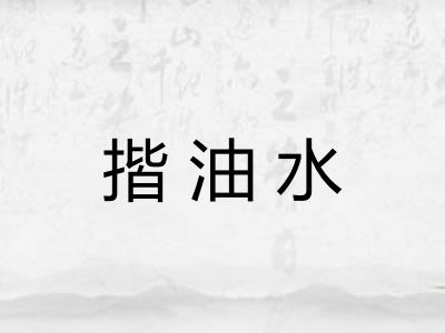 揩油水 揩油水