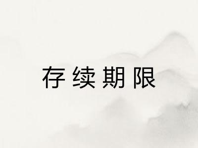 存续期限 存续期限
