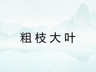 粗枝大叶 粗枝大叶