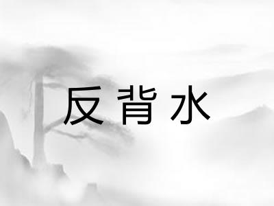 反背水