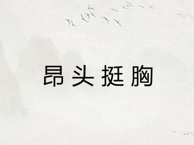 昂头挺胸 昂头挺胸