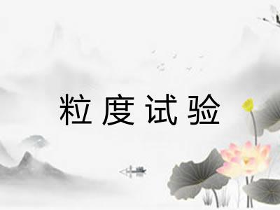 粒度试验 粒度试验