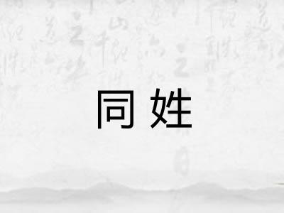 同姓 同姓