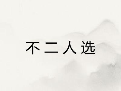 不二人选