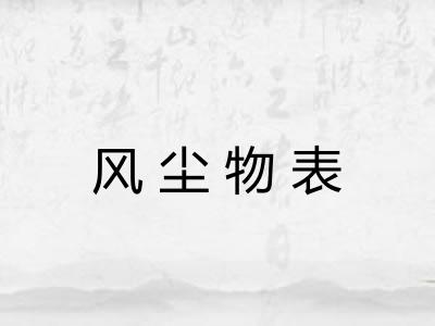 风尘物表 风尘物表