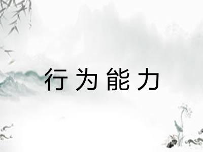行为能力