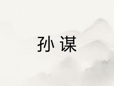 孙谋 孙谋