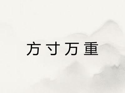 方寸万重 方寸万重