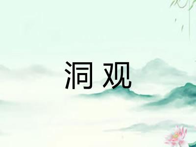 洞观 洞观