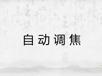 自动调焦 自动调焦